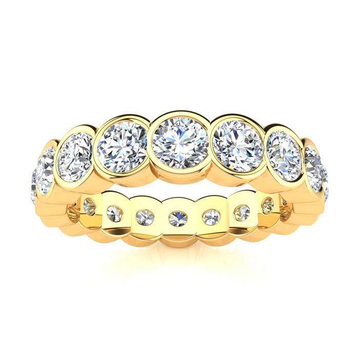 14K Yellow Gold (4.50 g) 2 Carat Round Diamond Bezel Set Eternity Ring (, SI1), Size 7 by SuperJeweler