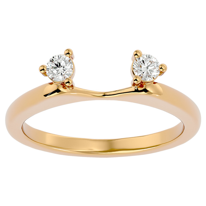 1/5 Carat Moissanite Ring Enhancer For 1/2 Carat Solitaire in 14K Yellow Gold (3.25 g), E/F Color, Size 4 by SuperJeweler