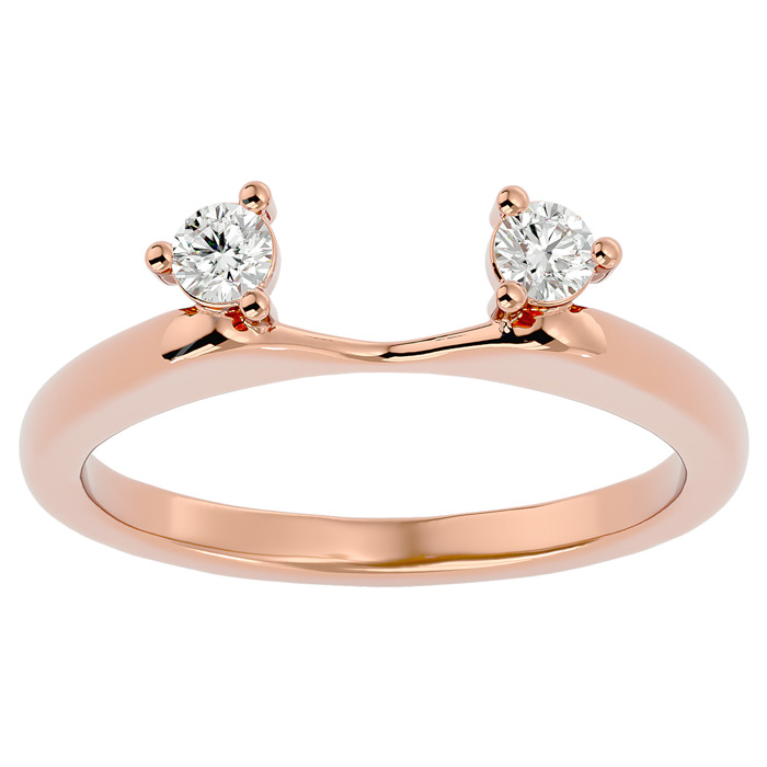 1/5 Carat Moissanite Ring Enhancer For 1/2 Carat Solitaire in 14K Rose Gold (3.25 g), E/F Color, Size 4 by SuperJeweler