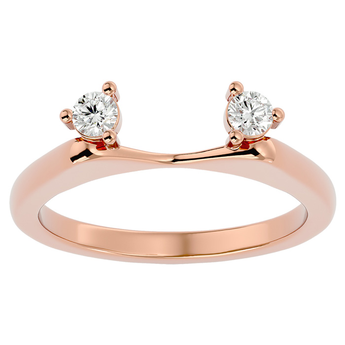 1/5 Carat Moissanite Ring Enhancer For 3/4 Carat Solitaire in 14K Rose Gold (3.40 g), E/F Color, Size 4 by SuperJeweler