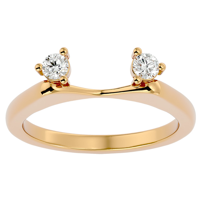 1/5 Carat 2 Diamond Ring Enhancer For 3/4 Carat Solitaire in 14K Yellow Gold (3.40 g) (, SI2-I1), Size 4 by SuperJeweler