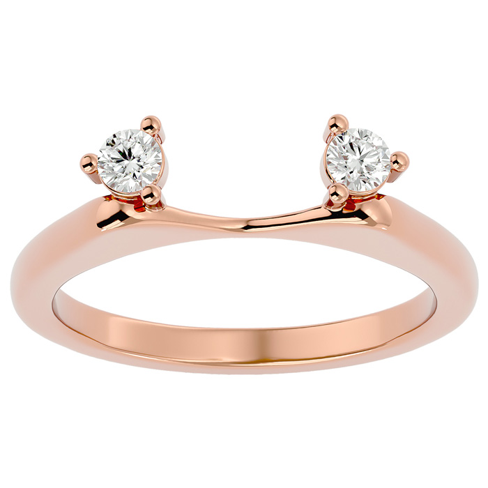 1/5 Carat Moissanite Ring Enhancer For 1 Carat Solitaire in 14K Rose Gold (3.40 g), E/F Color, Size 4 by SuperJeweler