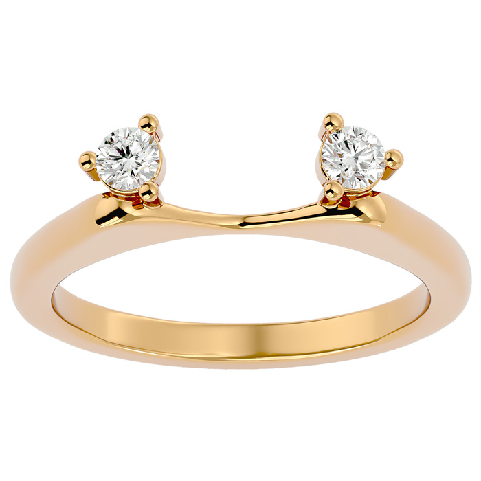 1/5 Carat 2 Diamond Ring Enhancer For 1 Carat Solitaire in 14K Yellow Gold (3.40 g) (, SI2-I1), Size 4 by SuperJeweler