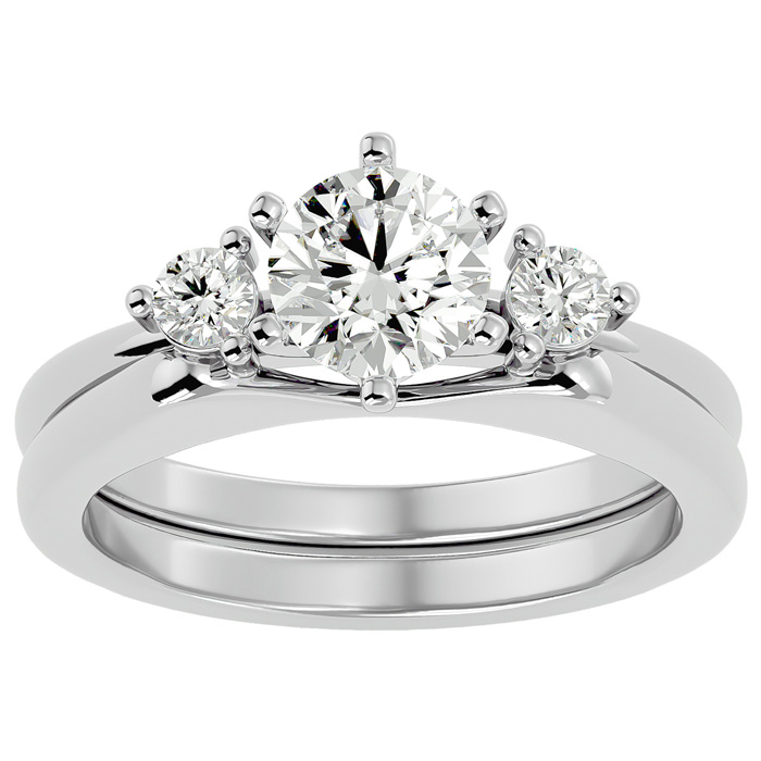 1 Carat Diamond Solitaire Ring w/ 1/5 Carat Enhancer in 14K White Gold (6.80 g) (  SI2-I1)  Size 7.5 by SuperJeweler