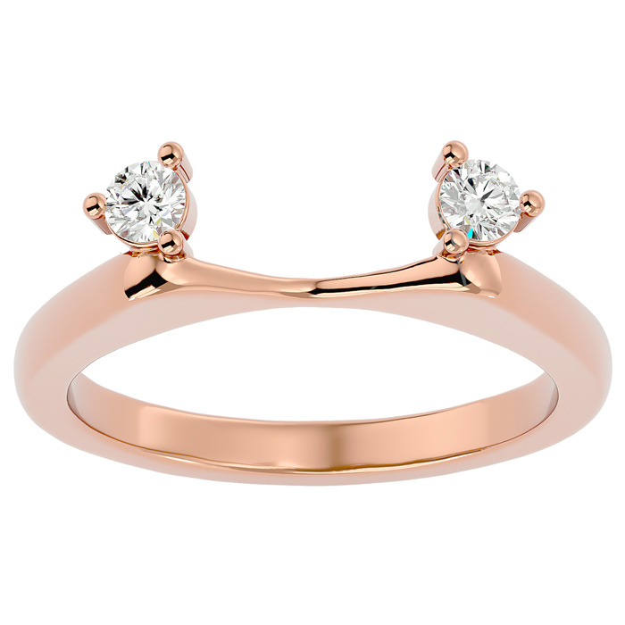 1/5 Carat Moissanite Ring Enhancer For 1.5 Carat Solitaire in 14K Rose Gold (3.40 g), E/F Color, Size 4 by SuperJeweler