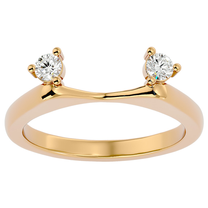 1/5 Carat 2 Diamond Ring Enhancer For 1.5 Carat Solitaire in 14K Yellow Gold (3.40 g) (, SI2-I1), Size 4 by SuperJeweler