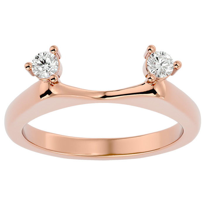 1/5 Carat 2 Diamond Ring Enhancer For 1.5 Carat Solitaire in 14K Rose Gold (3.40 g) (, SI2-I1), Size 4 by SuperJeweler