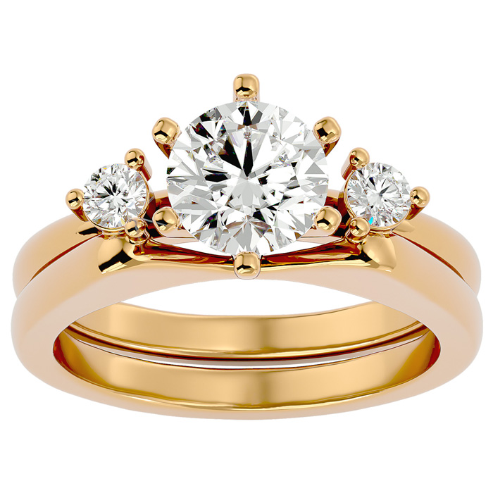 1.5 Carat Diamond Solitaire Ring w/ Enhancer in 14K Yellow Gold (7.80 g) (