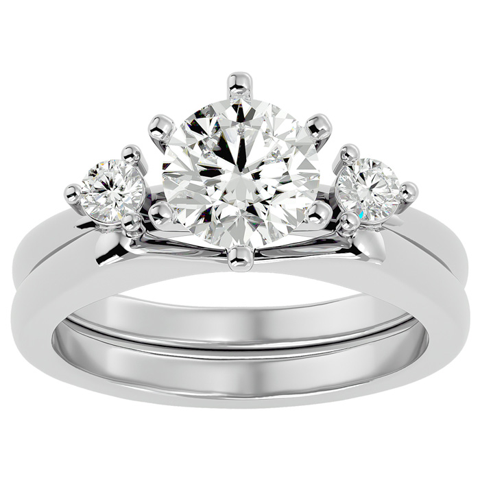 1.5 Carat Diamond Solitaire Ring w/ 1/5 Carat Enhancer in 14K Whi