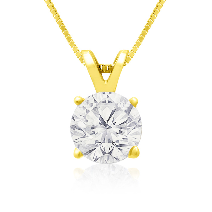 1 Carat Diamond Pendant In 14k Yellow Gold, K/L By SuperJeweler