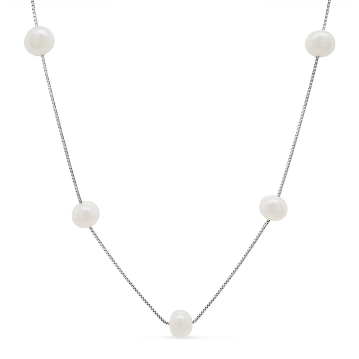 Freshwater Cultured Pearls By The Yard Necklace in Sterling Silver, 17 Inches by SuperJeweler