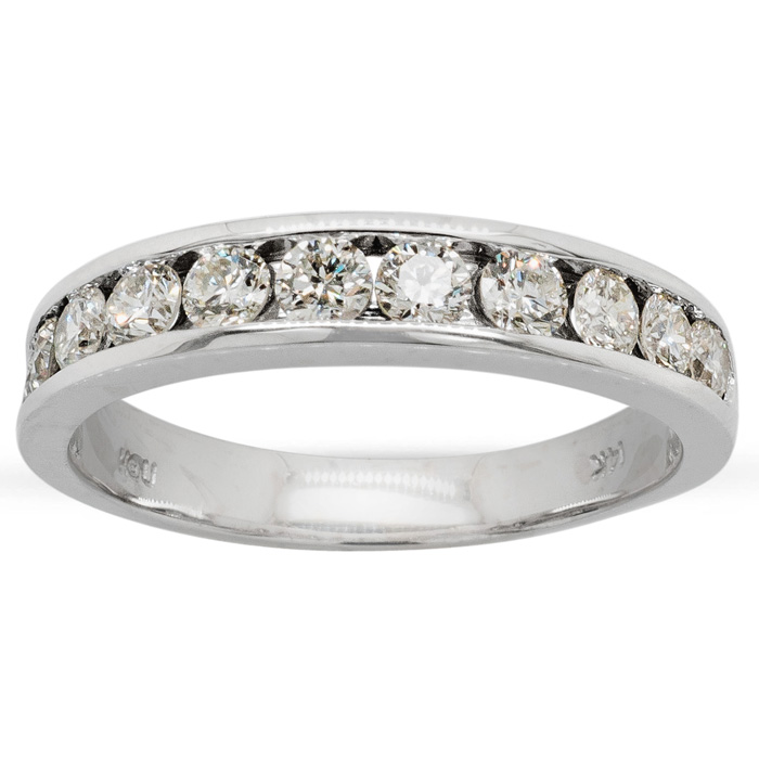 Previously Owned 1 Carat Men's Diamond Wedding Band Ring in 14K White Gold (4.40 g), Size 9.5 (G by SuperJeweler