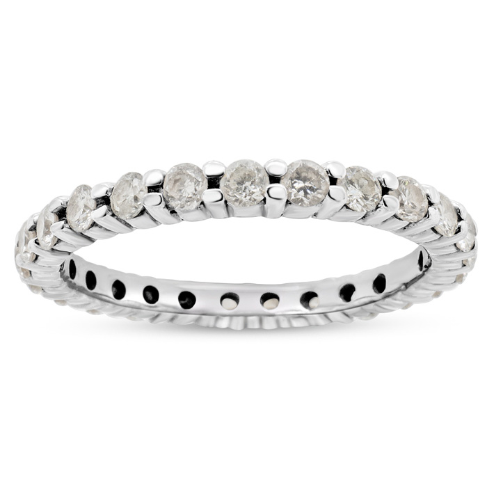 Previously Owned 1 Carat Diamond Eternity Ring in 14K White Gold (2 g), Size 6.5 ( by SuperJeweler