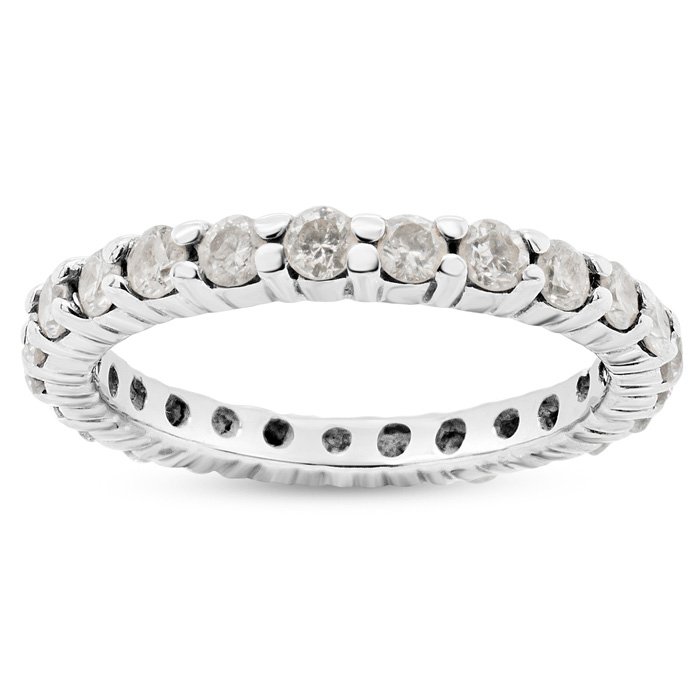 Previously Owned 3/4 Carat Diamond Eternity Ring in 14K White Gold (2 g), Size 5 ( by SuperJeweler