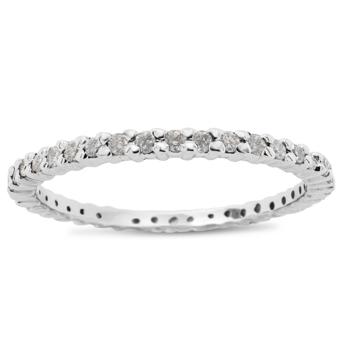 Previously Owned 3/4 Carat Diamond Eternity Ring in 14K White Gold (2 g), Size 7.5 ( by SuperJeweler