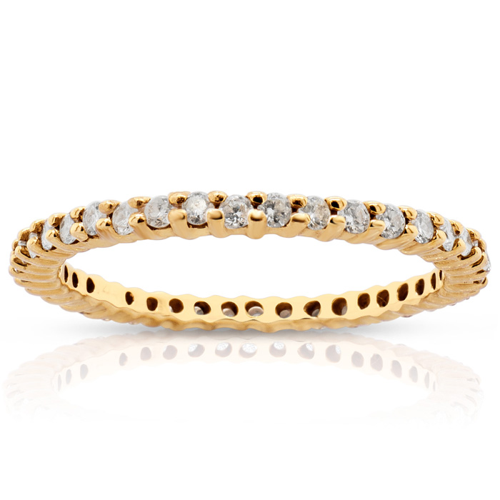 Previously Owned 3/4 Carat Diamond Eternity Ring in 14K Yellow Gold (2 g), , Size 7.5 by SuperJeweler