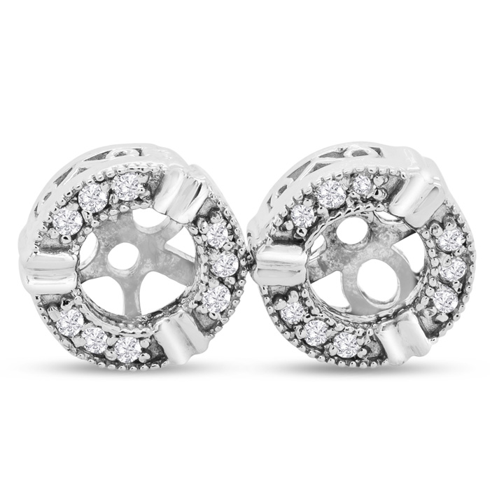 Previously Owned Diamond White Gold Earring Jackets, G-H Color by SuperJeweler