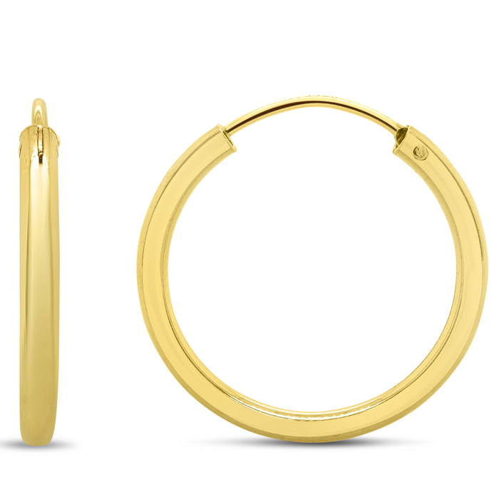 20MM Endless Hoop Earrings in 14K Yellow Gold (2.20 g) Over Sterling Silver by SuperJeweler