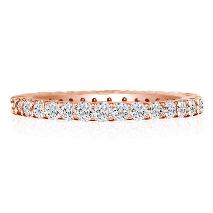 14K Rose Gold (5.9 g) 2.70 Carat Round Diamond Eternity Ring (, SI1), Size 7.5 by SuperJeweler