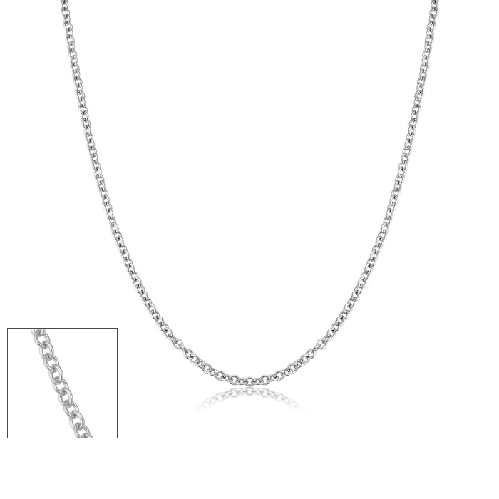 16 Inch 1MM Cable Chain Necklace in Sterling Silver by SuperJeweler