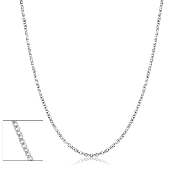 20 Inch 1MM Cable Chain Necklace in Sterling Silver by SuperJeweler
