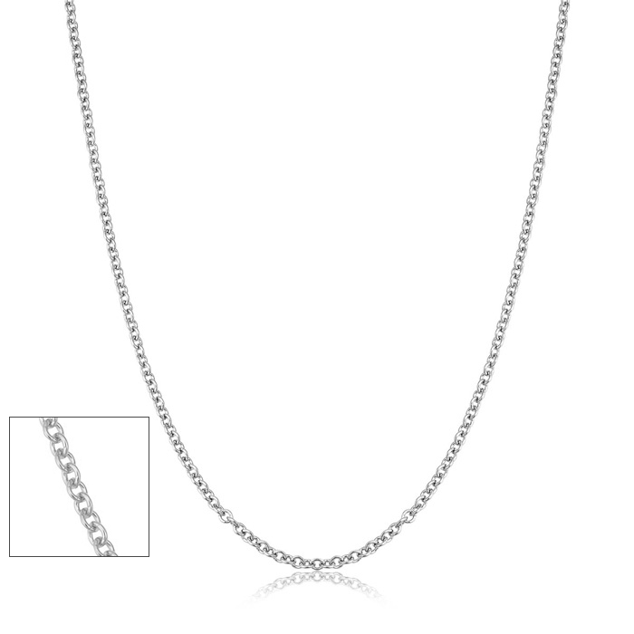 24 Inch 1MM Cable Chain Necklace in Sterling Silver by SuperJeweler