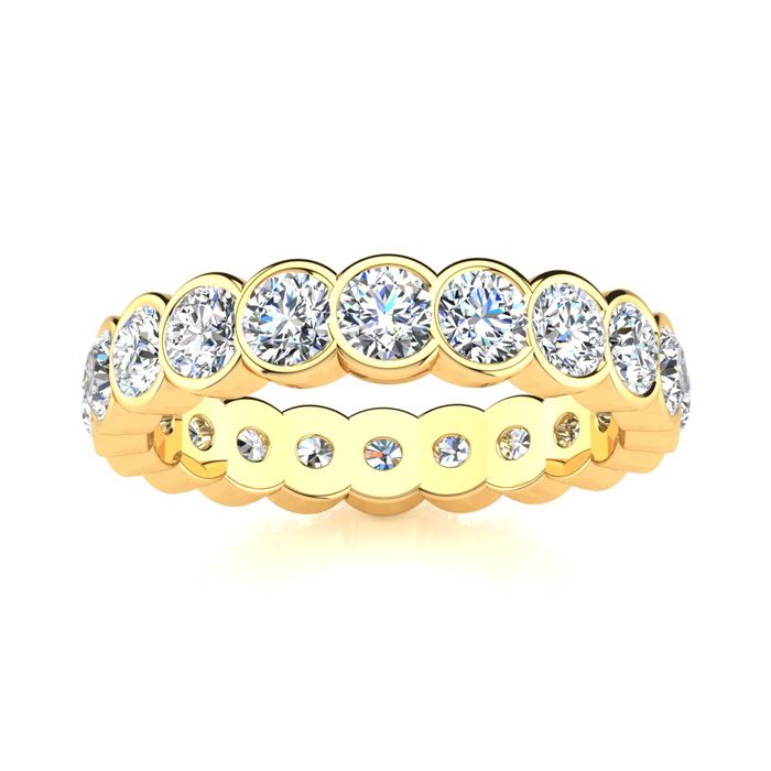 14K Yellow Gold (5.6 g) 2.40 Carat Round Diamond Bezel Set Eternity Ring (, SI1), Size 5.5 by SuperJeweler