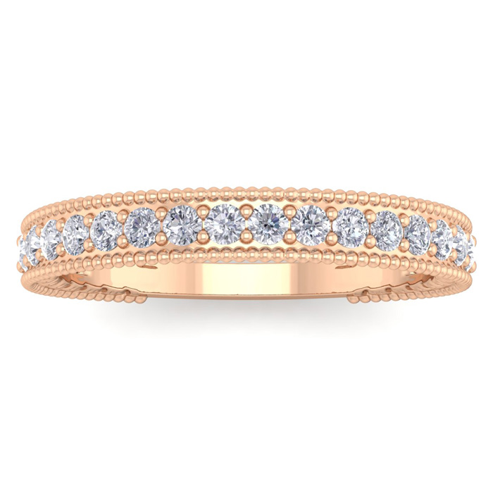 0.40 Carat Moissanite Wedding Band in 14K Rose Gold (3.3 g), E/F Color, Size 4 by SuperJeweler