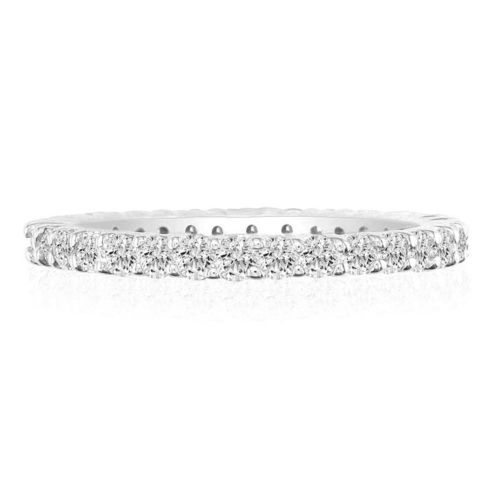 Platinum 3.20 Carat Round Diamond Eternity Ring (
