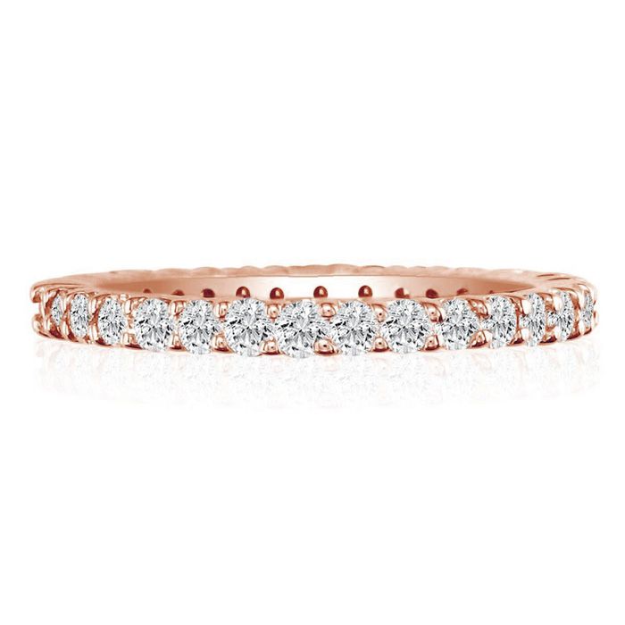 14K Rose Gold (6.5 g) 3.20 Carat Round Diamond Eternity Ring (