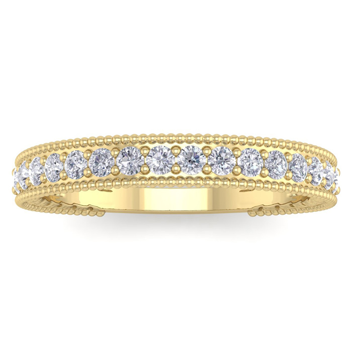 0.40 Carat Moissanite Wedding Band in 14K Yellow Gold (3.3 g), E/F Color, Size 4 by SuperJeweler