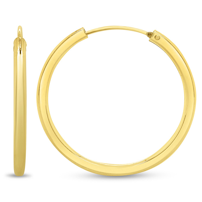 28x2.25MM Endless Hoop Earrings in 14K Yellow Gold (2.60 g) Over Sterling Silver by SuperJeweler