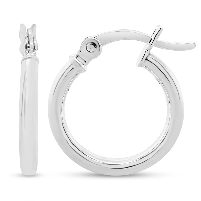 14MM Classic Hoop Earrings in Sterling Silver by SuperJeweler