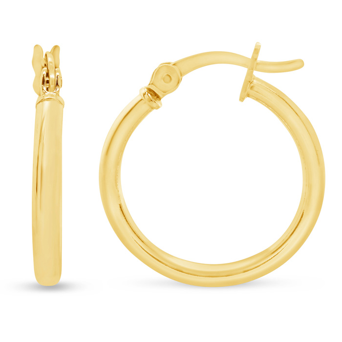 18MM Classic Hoop Earrings in 14K Yellow Gold (1.70 g) Over Sterling Silver by SuperJeweler