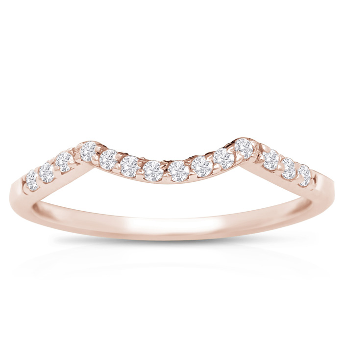 0.14 Carat Diamond Wedding Band in 14K Rose Gold (1.5 g) (, SI2-I1), Size 4 by SuperJeweler