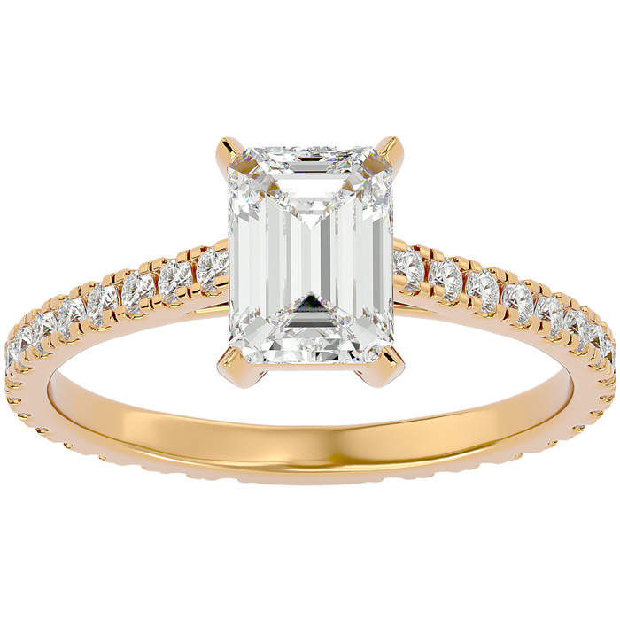 2 Carat Emerald Cut Diamond Engagement Ring in 14K Yellow Gold (2 g) (1 Color  SI1)  Size 7.5 by SuperJeweler