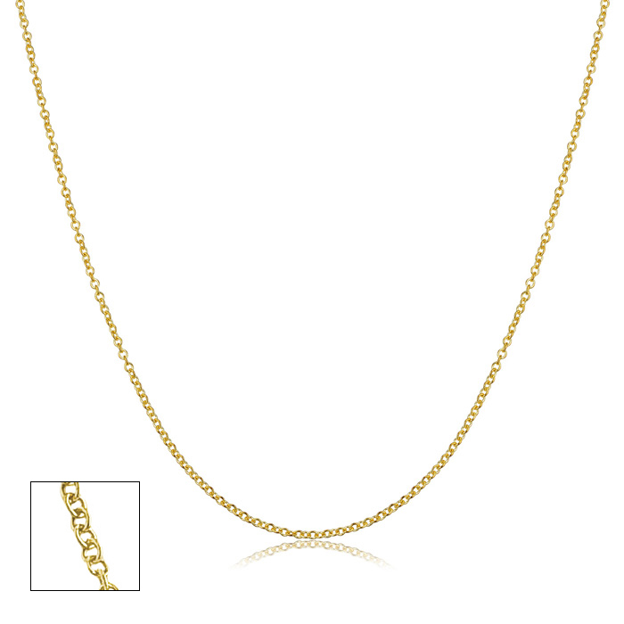 14K Yellow Gold (1.2 g) 1mm Cable Chain Necklace, 16 Inches by SuperJeweler