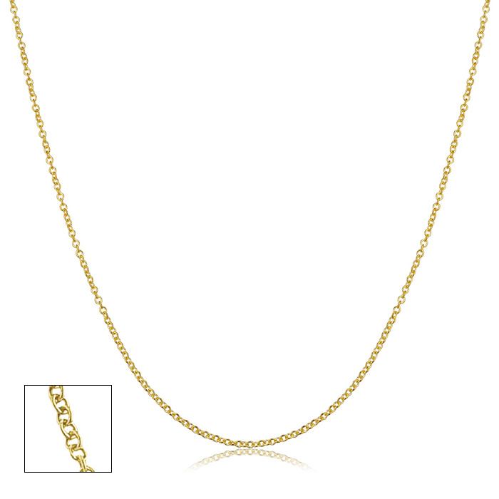 14K Yellow Gold (1.4 g) 1mm Cable Chain Necklace, 18 Inches by SuperJeweler