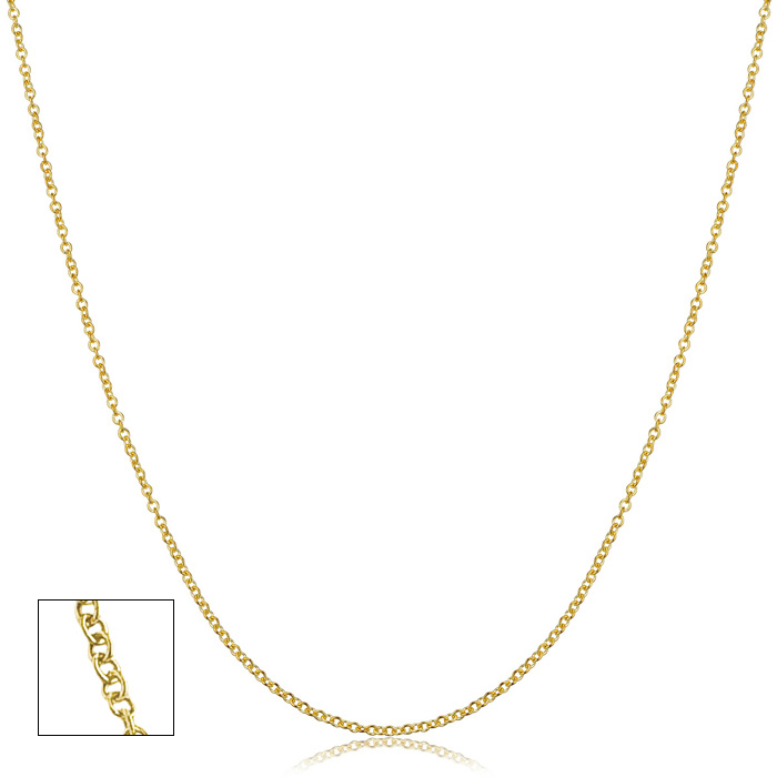 14K Yellow Gold (1.6 g) 1mm Cable Chain Necklace, 20 Inches by SuperJeweler