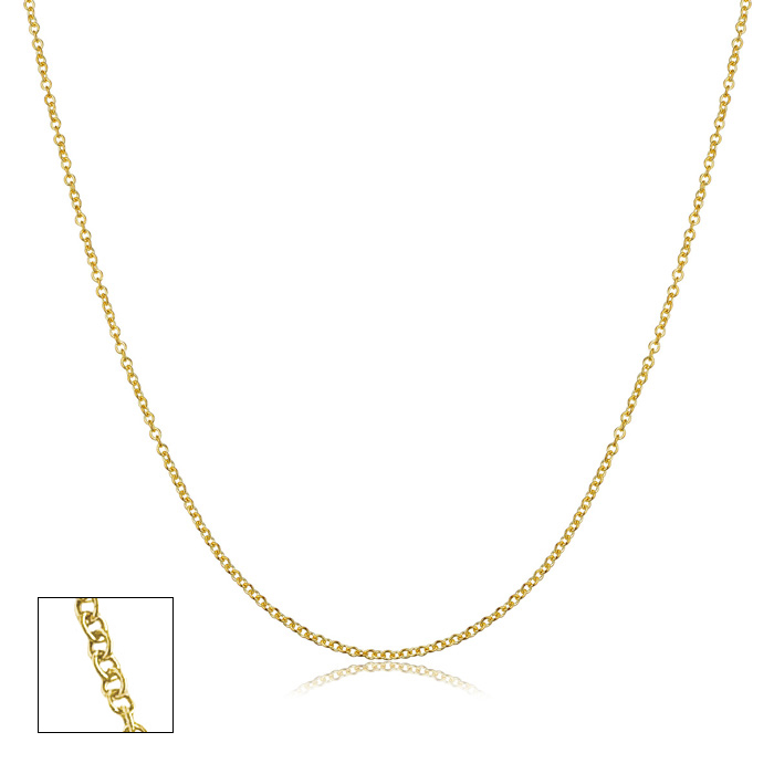 14K Yellow Gold (1.5 g) 1.2mm Cable Chain Necklace, 16 Inches by SuperJeweler