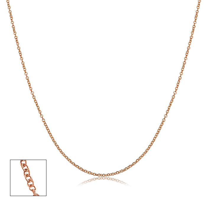 14K Rose Gold (1.5 g) 1.2mm Cable Chain Necklace, 16 Inches by SuperJeweler