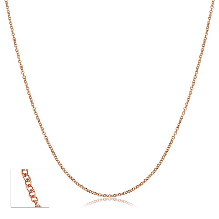 14K Rose Gold (1.7 g) 1.2mm Cable Chain Necklace, 18 Inches by SuperJeweler