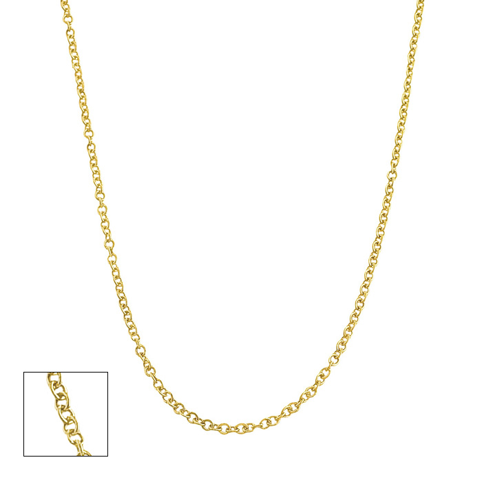 14K Yellow Gold (2.5 g) 1.5mm Cable Chain Necklace, 18 Inches by SuperJeweler
