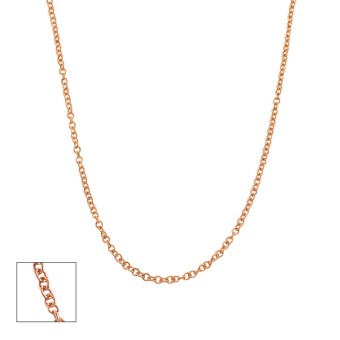 14K Rose Gold (2.2 g) 1.5mm Cable Chain Necklace, 16 Inches by SuperJeweler