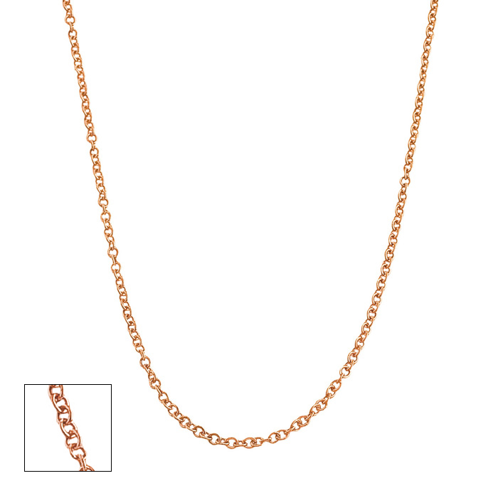 14K Rose Gold (2.5 g) 1.5mm Cable Chain Necklace, 18 Inches by SuperJeweler