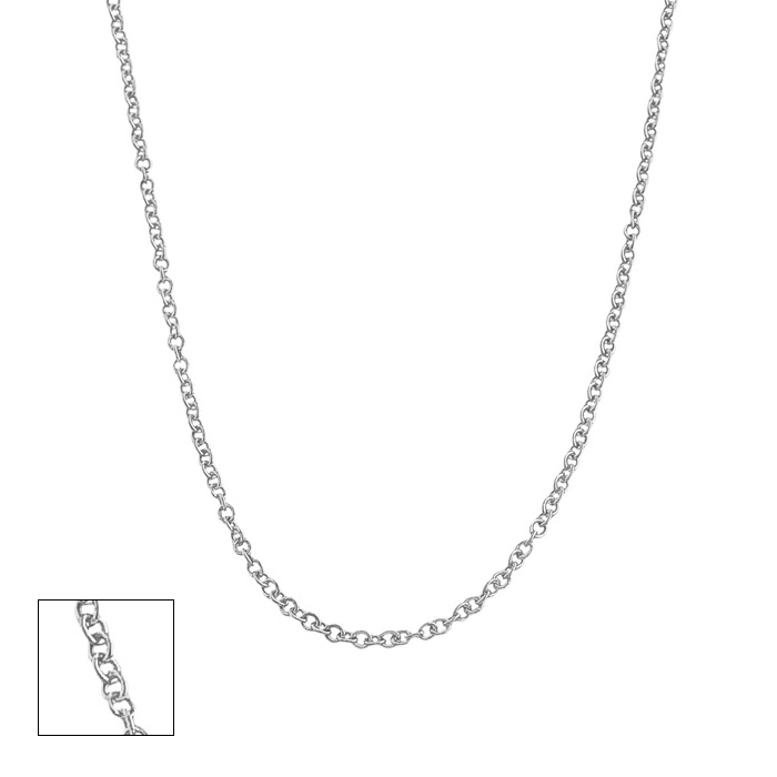 14K White Gold (2.2 g) 1.5mm Cable Chain Necklace, 16 Inches by SuperJeweler