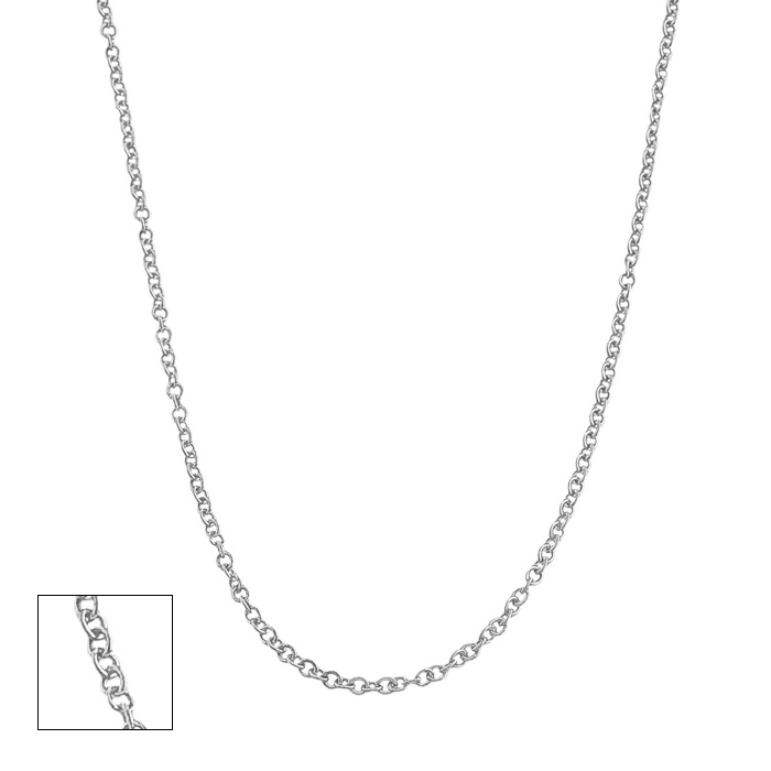 14K White Gold (2.5 g) 1.5mm Cable Chain Necklace, 18 Inches by SuperJeweler