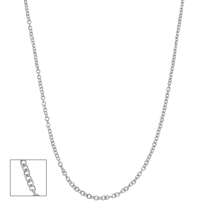 14K White Gold (2.8 g) 1.5mm Cable Chain Necklace, 20 Inches by SuperJeweler