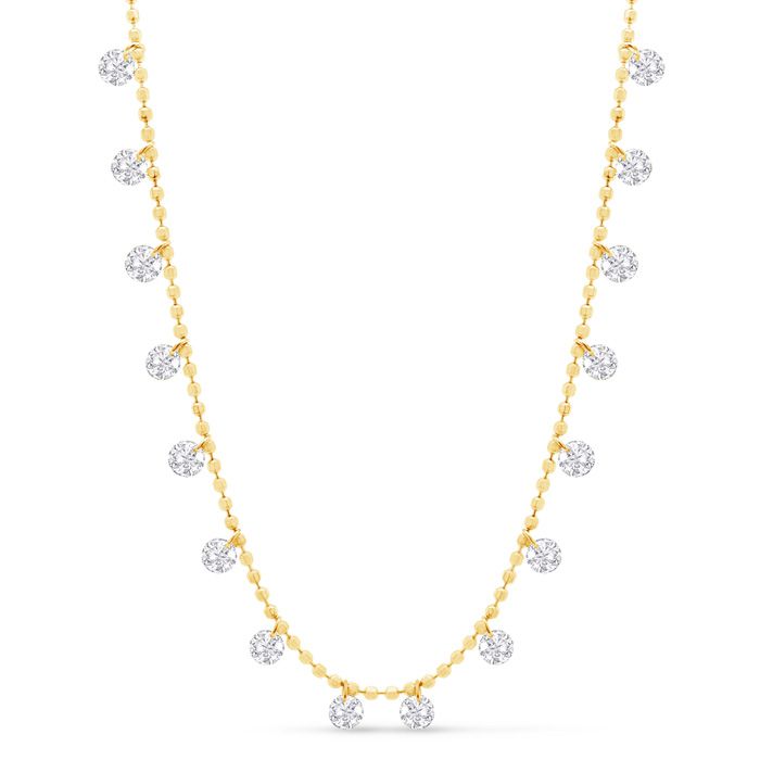 1 1/5 Carat Diamond Raindrops Necklace in 14K Yellow Gold (2.1 g), 16-18 Inches (G-H Color, SI1) by SuperJeweler