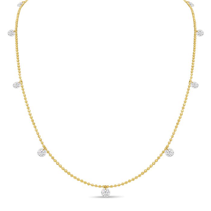 1 1/3 Carat Diamond Raindrops Necklace in 14K Yellow Gold (2 g), 16-18 Inches (G-H Color, SI1) by SuperJeweler